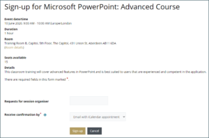 Event Sign-Up with iCal Confirmation