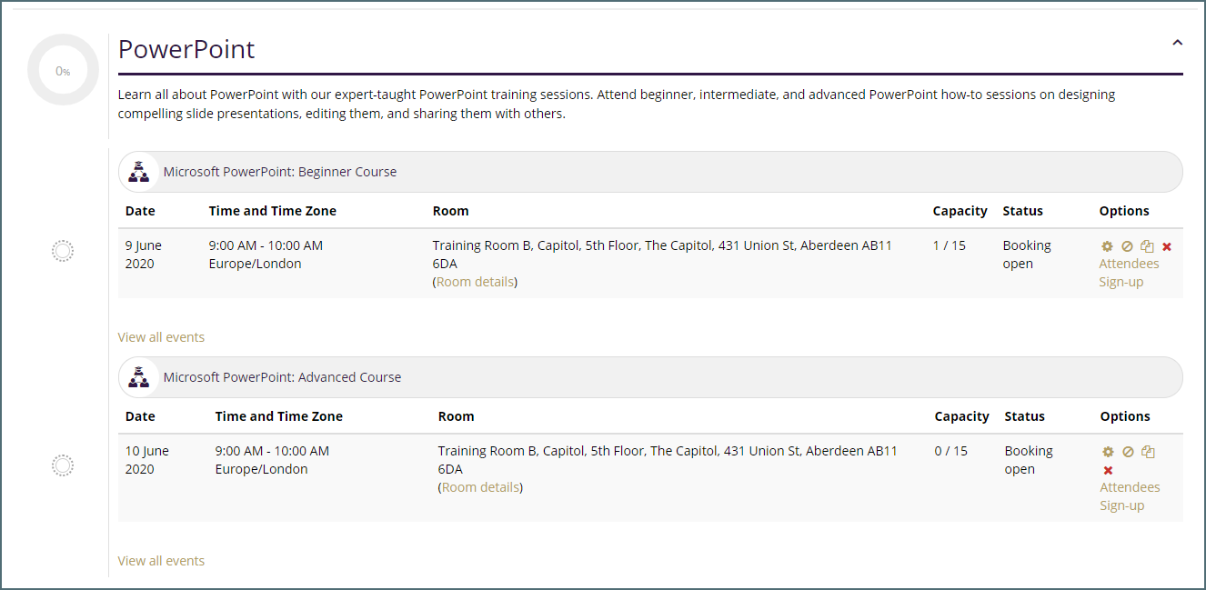 PowerPoint Classroom Training Sessions