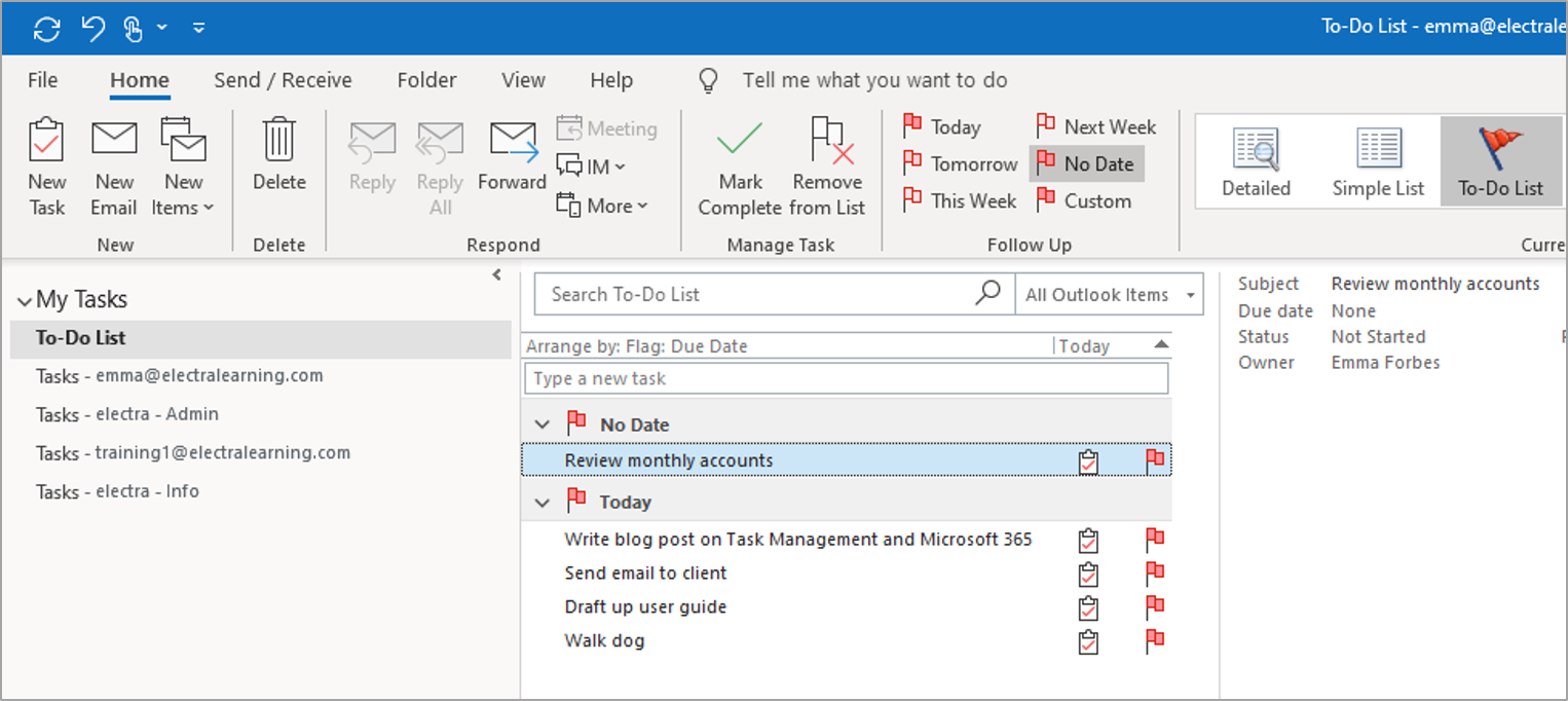 Outlook Tasks